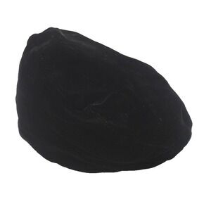 Vintage 1940s Roberta Bernays Black‎ Velvet Turban Hat Union Made w Box